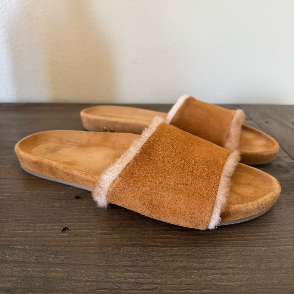 Beek Gallito Shearling Sandals Carmel Color Suede Slide Women’s Size 9 - Picture 4 of 14